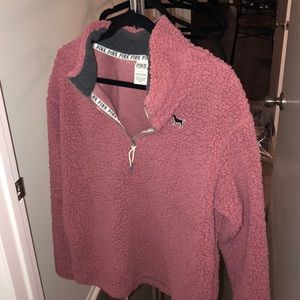 Pink quarter zip Sherpa